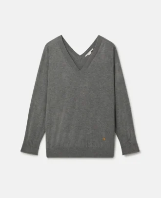 Maglione con scollo a V e maniche lunghe