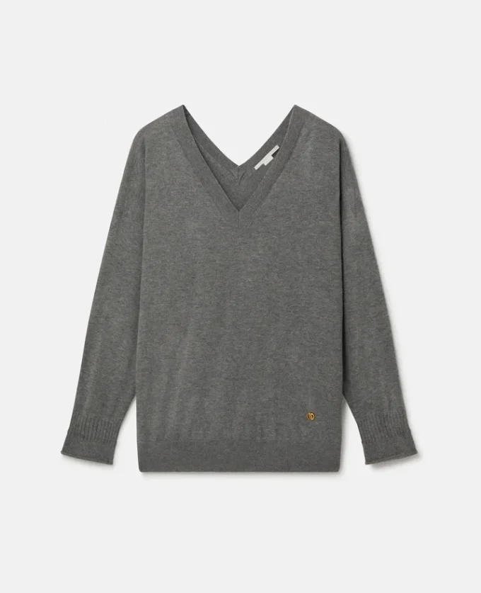 Maglione con scollo a V e maniche lunghe Maglione con scollo a V e maniche lunghe