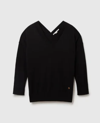 Maglione con scollo a V e maniche lunghe