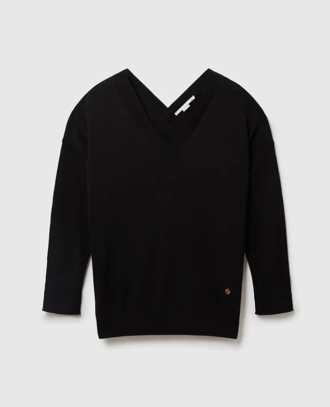 Maglione con scollo a V e maniche lunghe