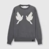 Maglione girocollo con applicazioni colomba Maglione girocollo con applicazioni colomba