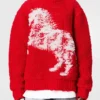 Maglione girocollo con grafica cavallo aerografata Maglione girocollo con grafica cavallo aerografata