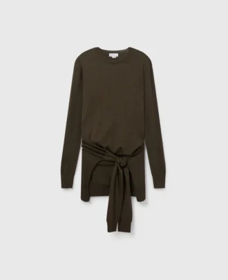 Maglione girocollo con lacci sul davanti