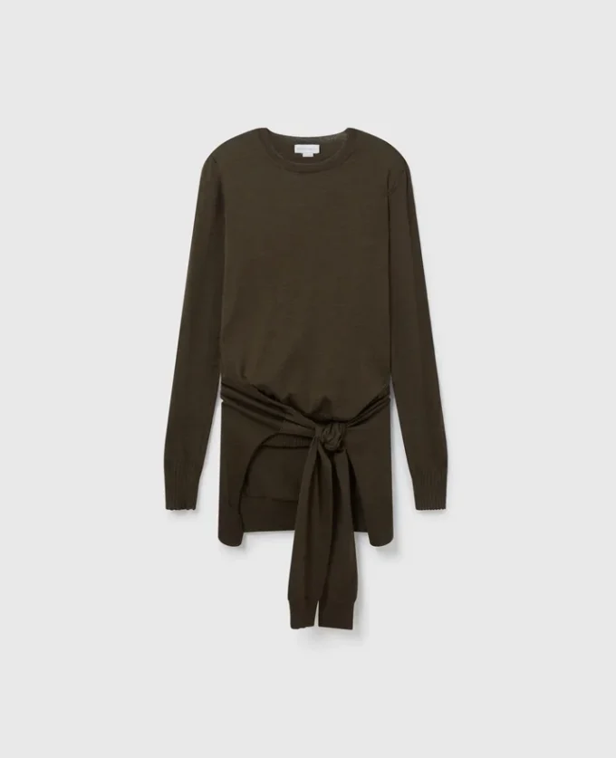 Maglione girocollo con lacci sul davanti Maglione girocollo con lacci sul davanti