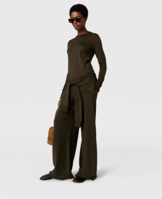 Pantaloni dritti in maglia