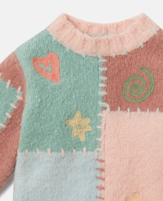 Maglione girocollo con ricamo grafico