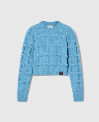 Maglione girocollo lavorato a trecce Falabella Maglione girocollo lavorato a trecce Falabella