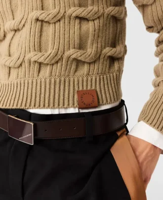 Maglione girocollo lavorato a trecce Falabella Maglione girocollo lavorato a trecce Falabella