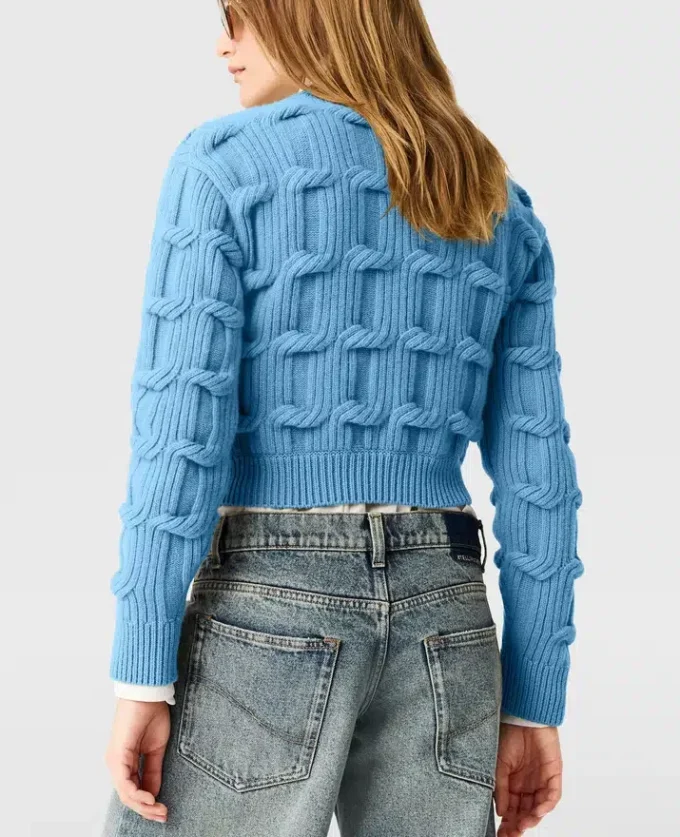 Maglione girocollo lavorato a trecce Falabella Maglione girocollo lavorato a trecce Falabella