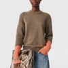 Maglione ibrido a girocollo Maglione ibrido a girocollo