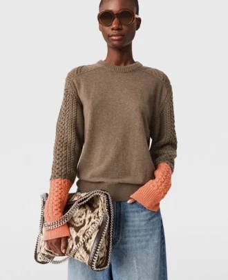 Maglione ibrido a girocollo
