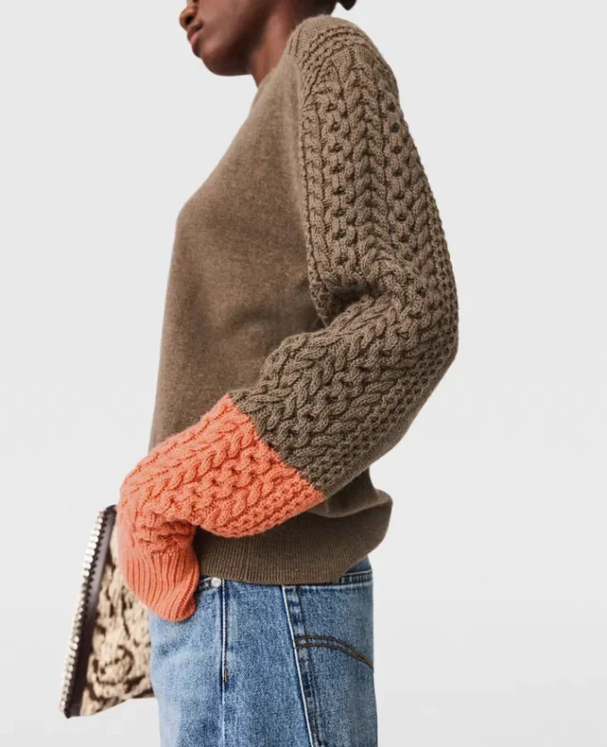 Maglione ibrido a girocollo Maglione ibrido a girocollo