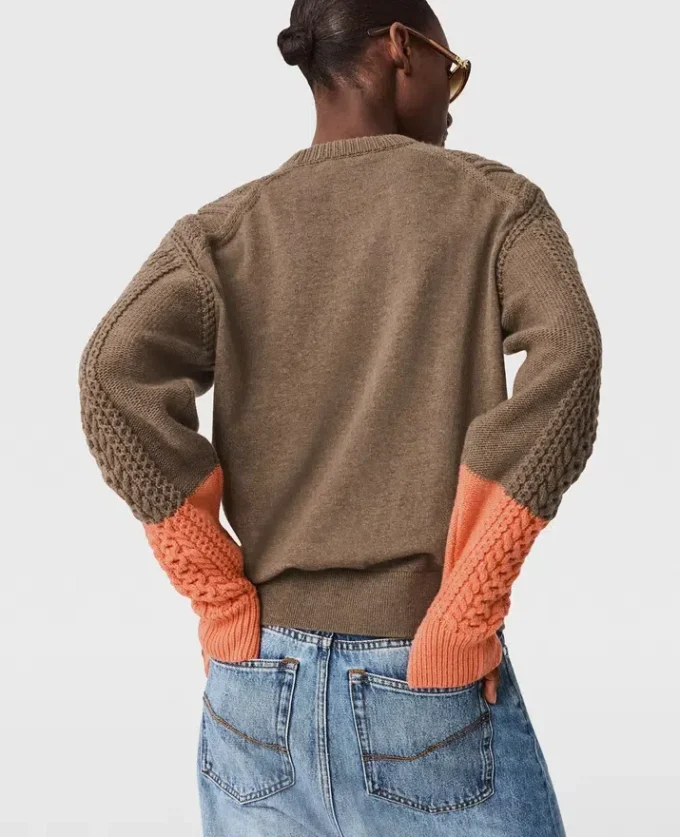 Maglione ibrido a girocollo Maglione ibrido a girocollo