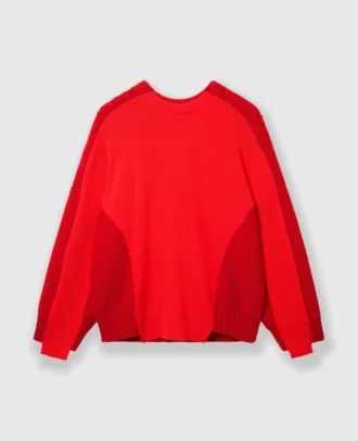 Maglione ibrido con collo a giro