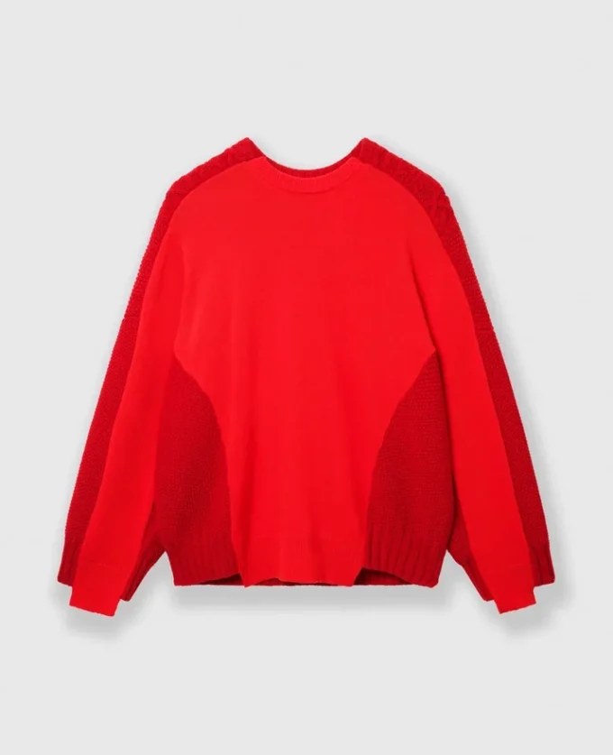 Maglione ibrido con collo a giro Maglione ibrido con collo a giro