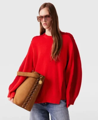 Maglione ibrido con collo a giro