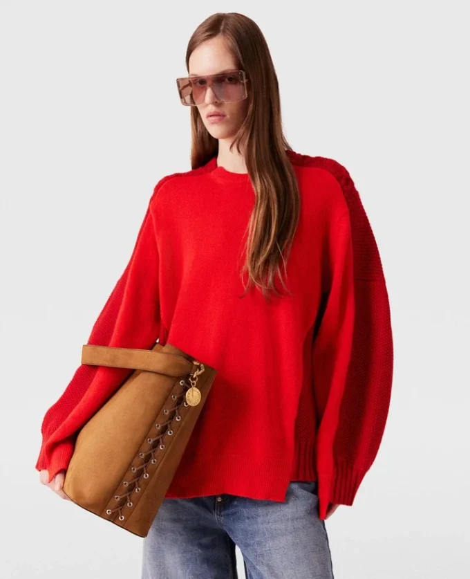 Maglione ibrido con collo a giro Maglione ibrido con collo a giro