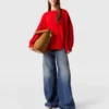 Maglione ibrido con collo a giro Maglione ibrido con collo a giro