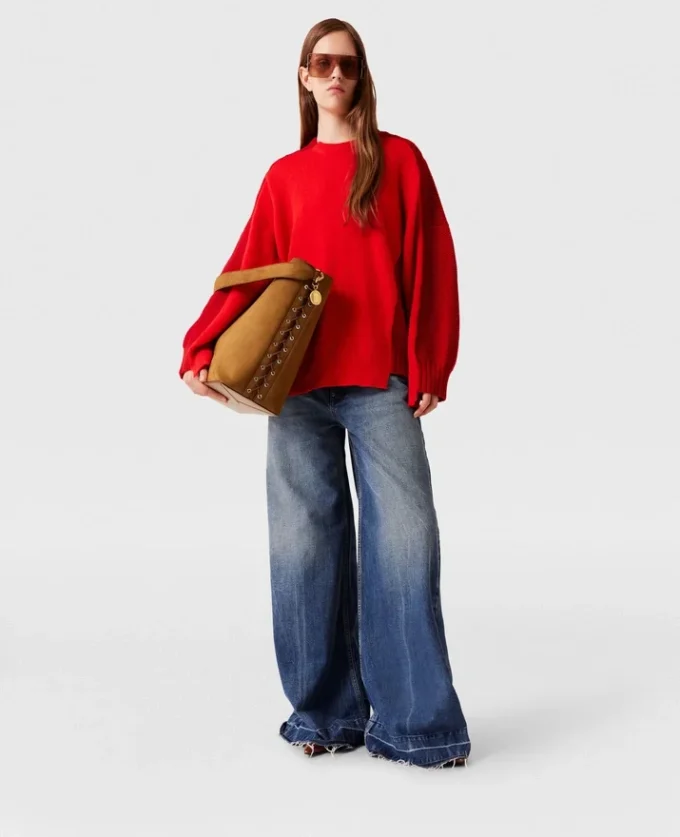 Maglione ibrido con collo a giro Maglione ibrido con collo a giro