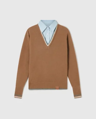 Maglione ibrido in maglia