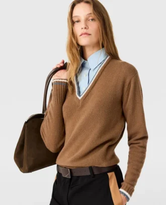 Maglione ibrido in maglia