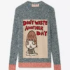 Maglione in cotone con slogan “Don’t Waste Another Day” Maglione in cotone con slogan “Don’t Waste Another Day”