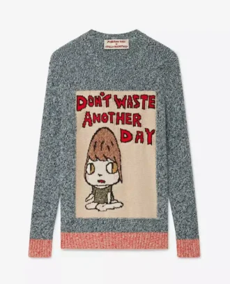 Maglione in cotone con slogan “Don’t Waste Another Day”