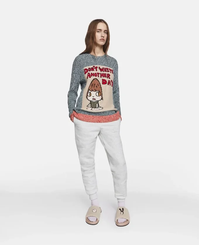 Maglione in cotone con slogan “Don’t Waste Another Day” Maglione in cotone con slogan “Don’t Waste Another Day”