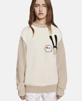 Maglione in cotone ricamato Little Black Bunny