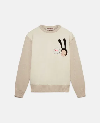 Maglione in cotone ricamato Little Black Bunny