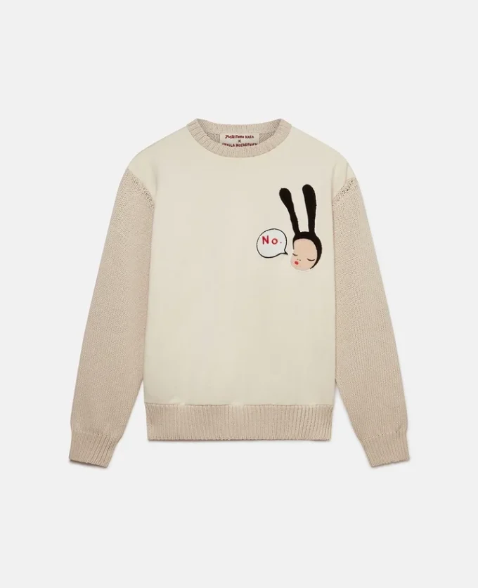 Maglione in cotone ricamato Little Black Bunny Maglione in cotone ricamato Little Black Bunny