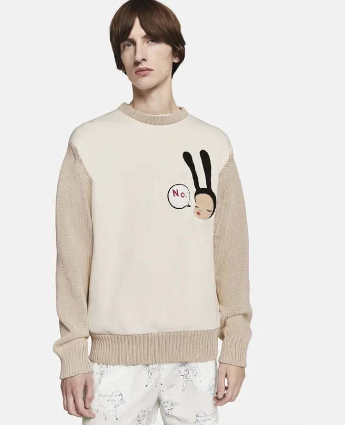 Maglione in cotone ricamato Little Black Bunny Maglione in cotone ricamato Little Black Bunny