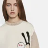 Maglione in cotone ricamato Little Black Bunny Maglione in cotone ricamato Little Black Bunny