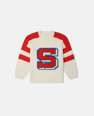 Maglione lavorato a maglia con iniziale del marchio