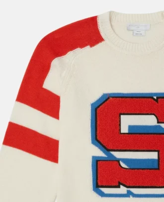 Maglione lavorato a maglia con iniziale del marchio