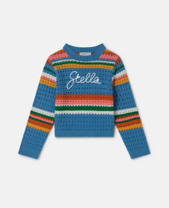 Maglione lavorato all’uncinetto con ricamo Stella