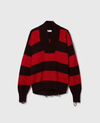 Maglione oversize a righe con scollo a V Maglione oversize a righe con scollo a V