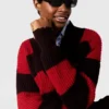 Maglione oversize a righe con scollo a V Maglione oversize a righe con scollo a V