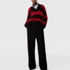 Maglione oversize a righe con scollo a V Maglione oversize a righe con scollo a V