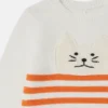 Maglione ricamato con grafica gatto