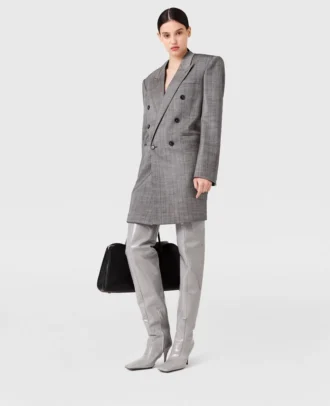 Miniabito blazer doppiopetto gessato