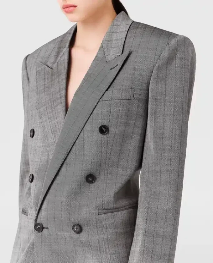 Miniabito blazer doppiopetto gessato Miniabito blazer doppiopetto gessato