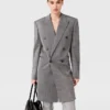 Miniabito blazer doppiopetto gessato Miniabito blazer doppiopetto gessato