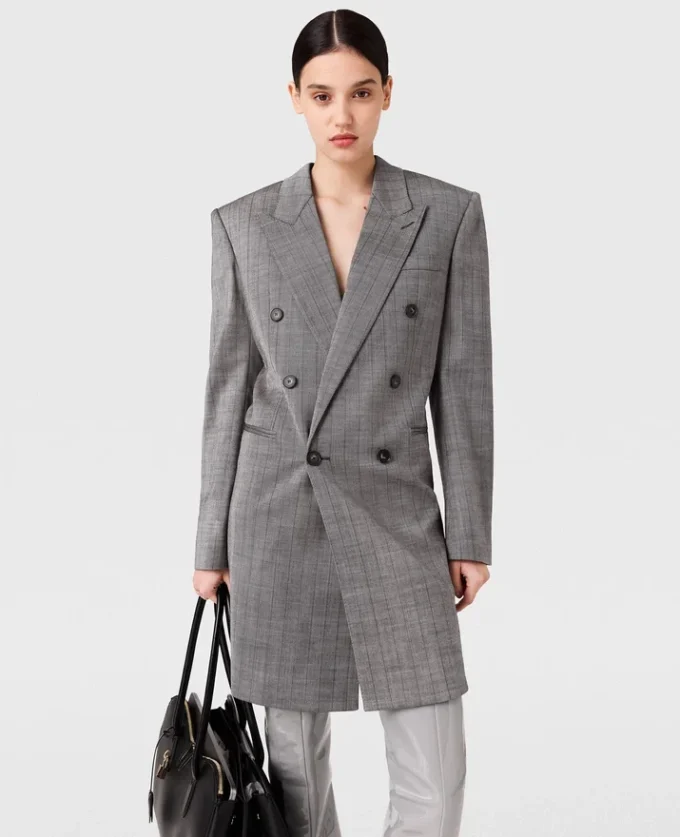 Miniabito blazer doppiopetto gessato Miniabito blazer doppiopetto gessato