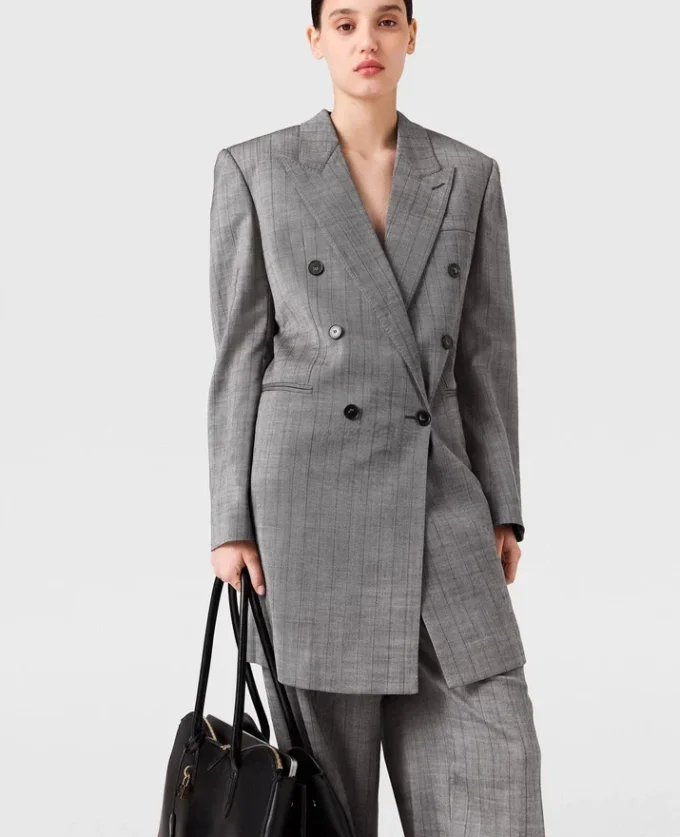 Miniabito blazer doppiopetto gessato Miniabito blazer doppiopetto gessato