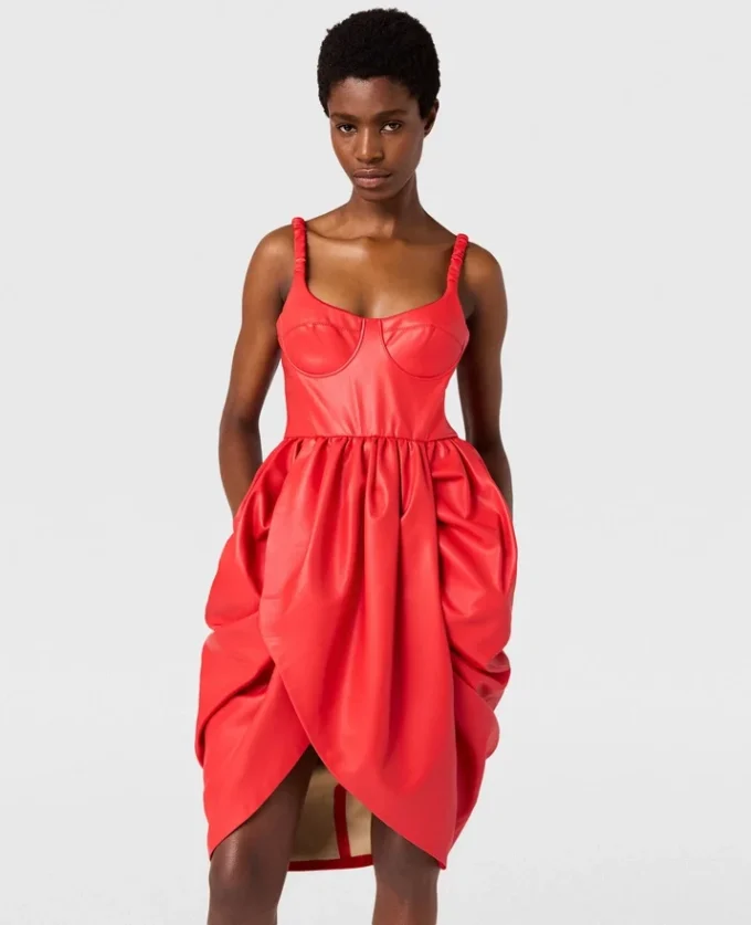 Miniabito bustier con drappeggio e ruches Miniabito bustier con drappeggio e ruches