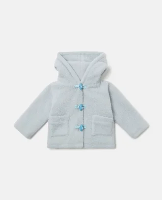 Morbido cappotto con cappuccio in peluche