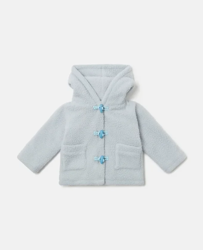 Morbido cappotto con cappuccio in peluche