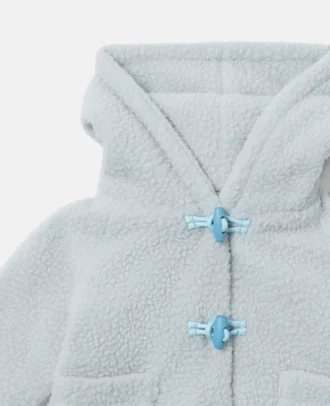 Morbido cappotto con cappuccio in peluche