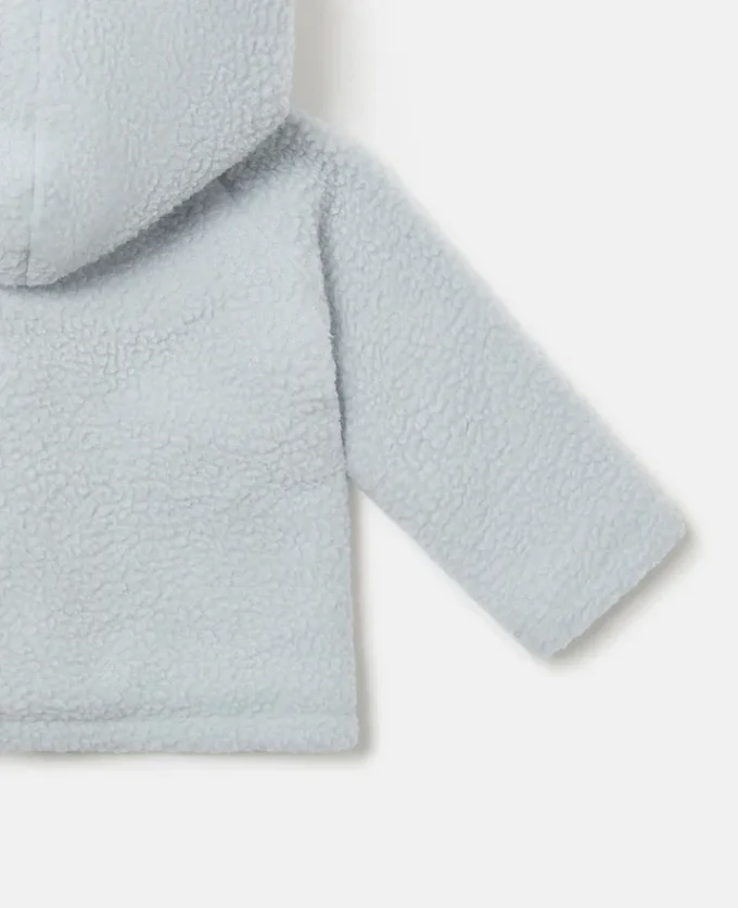 Morbido cappotto con cappuccio in peluche